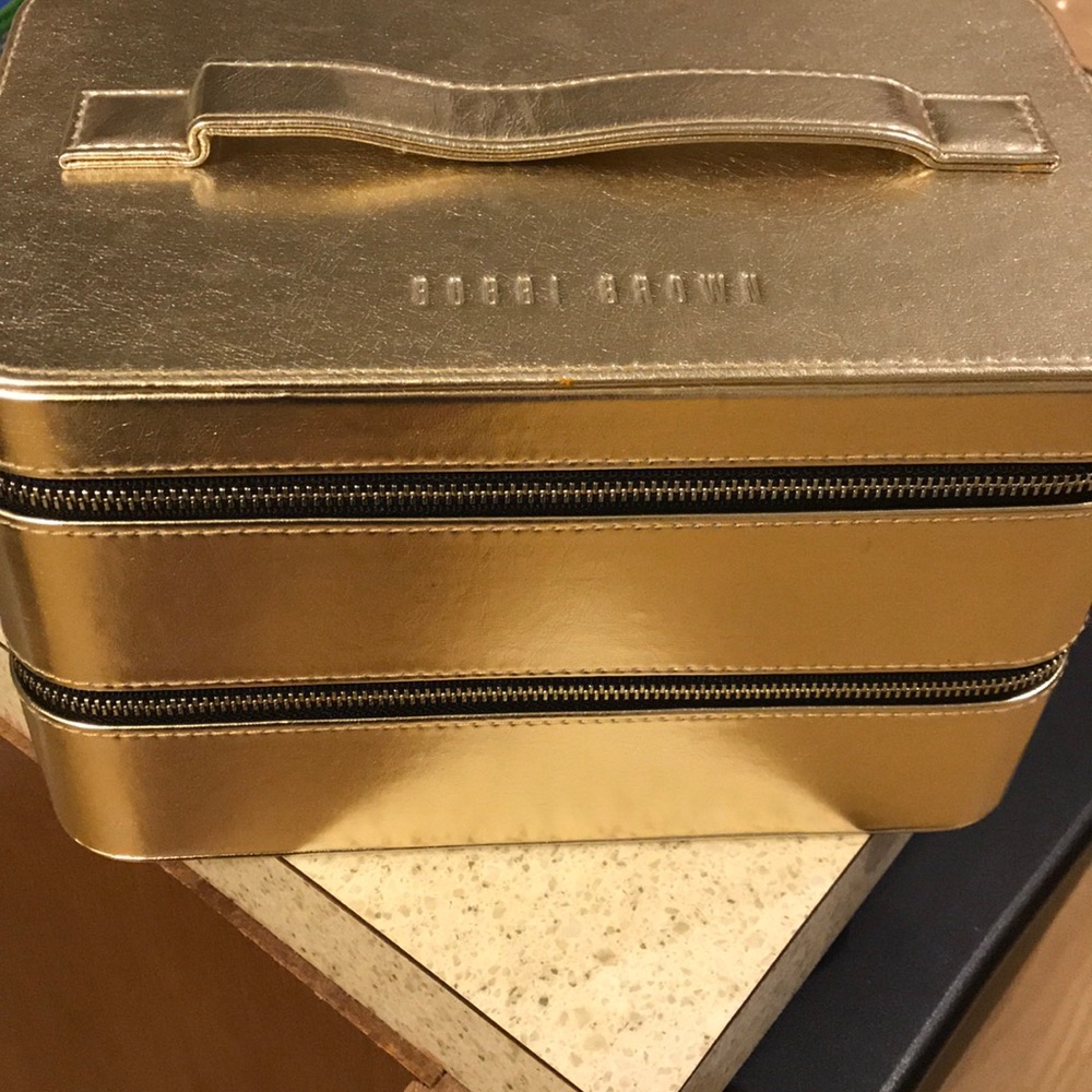 Bobbi Brown gold beauty train case